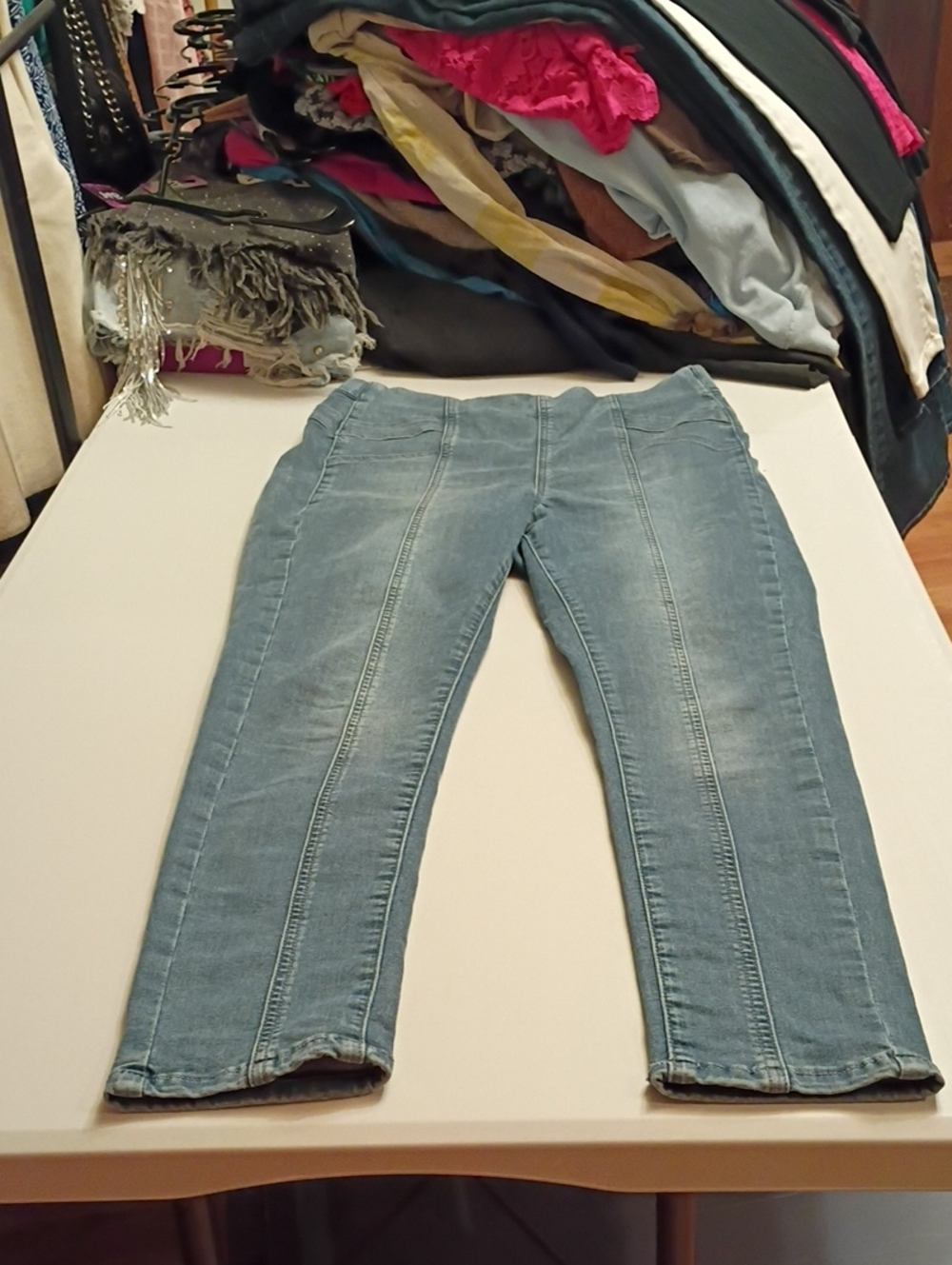 We The Free Light Blue Front-Seam Jeggings
